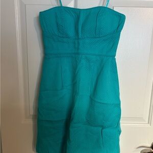 Max & Cleo Strapless Turquoise Dress